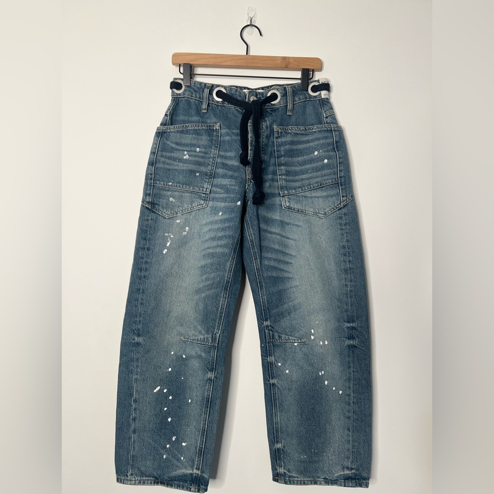 Free People We the Free Moxie Barrel Jeans Timeless Blue size 24